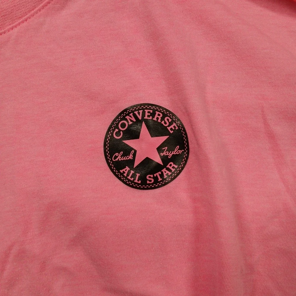 Converse Girls Crop Tee Lot of 2 Size‎ M 10–12 Pink Green All Star